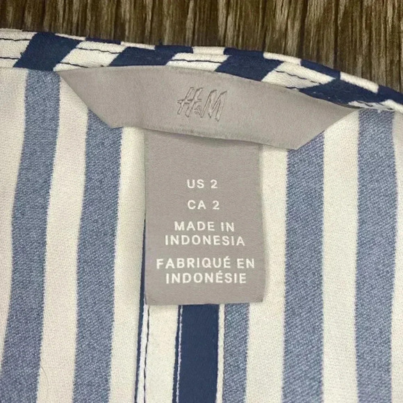 Womens H&M Blue and White Stripe Dress - 2 - Picture 8 of 8